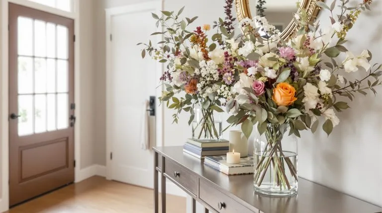 interior entryway with flowers