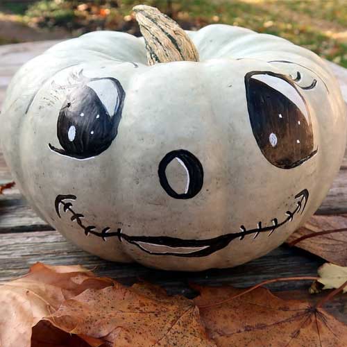 white halloween pumpkin