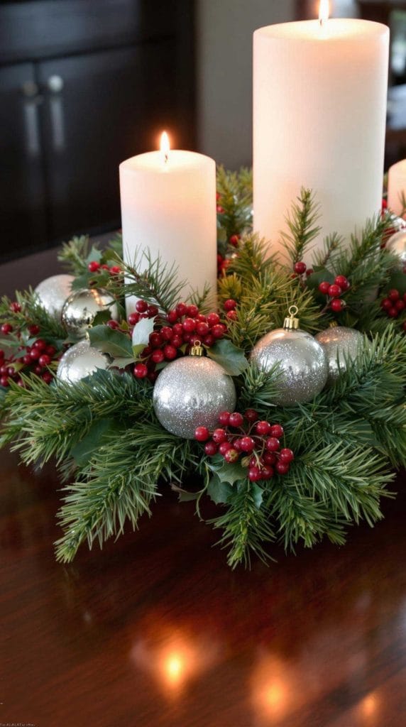 Christmas_centerpiece_with_candles_fresh_evergreens_and_berried_holly