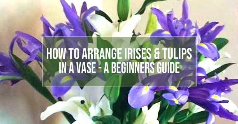 how to arrange irises and tulips in a vase