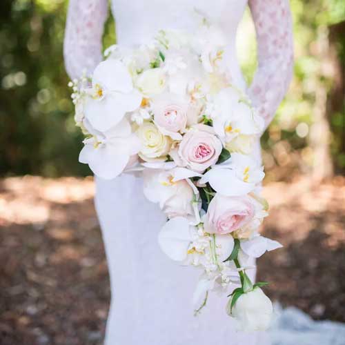 cascading orchid bouquet