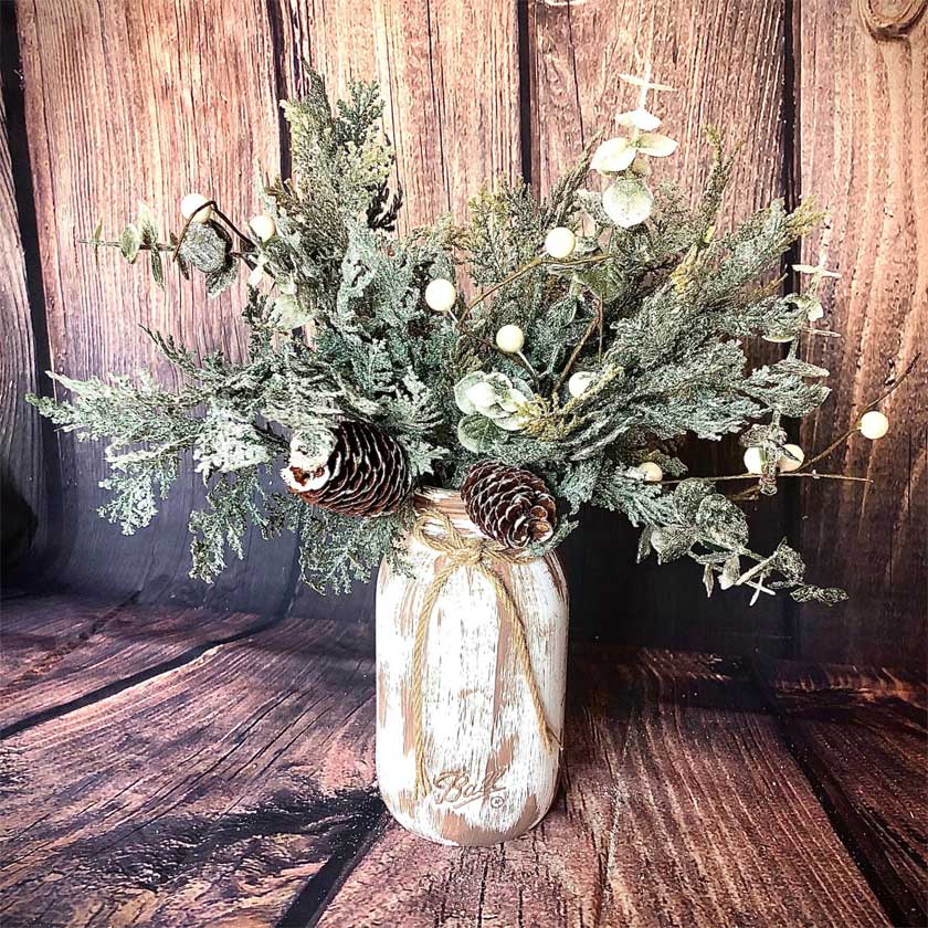 farmhouse holiday arrangement