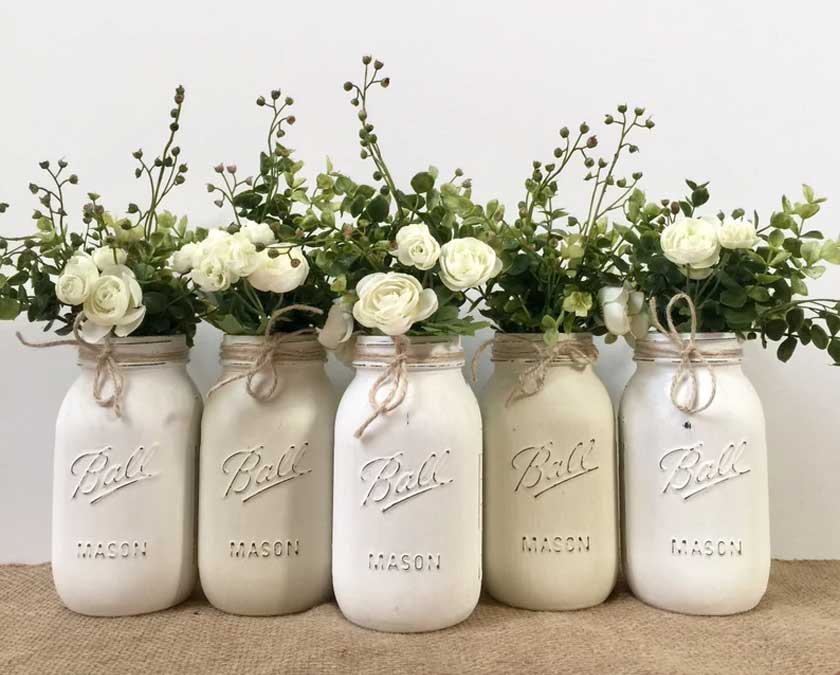 farmhouse mason jar bouquets