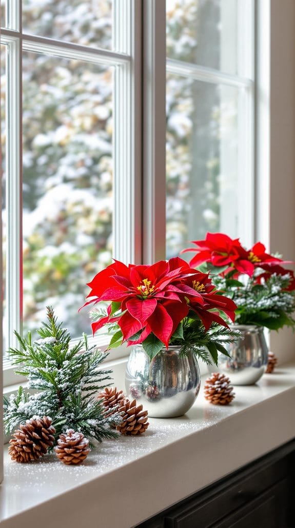 festive window sill decorations