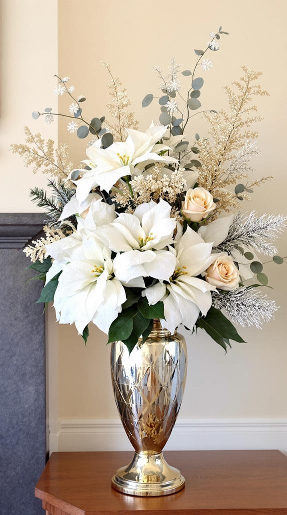 mixed floral metallic arrangements