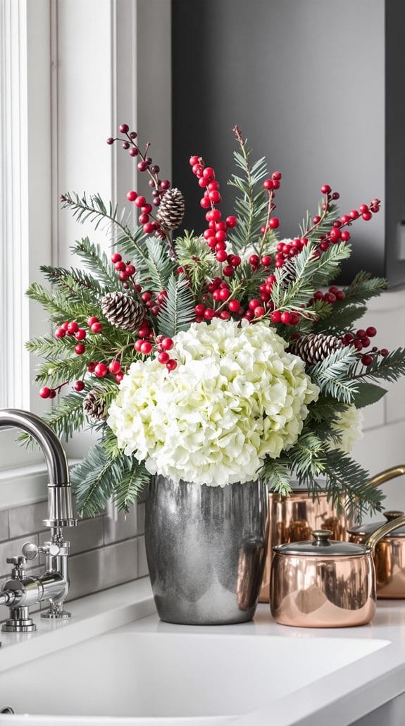 seasonal floral arrangements displayed