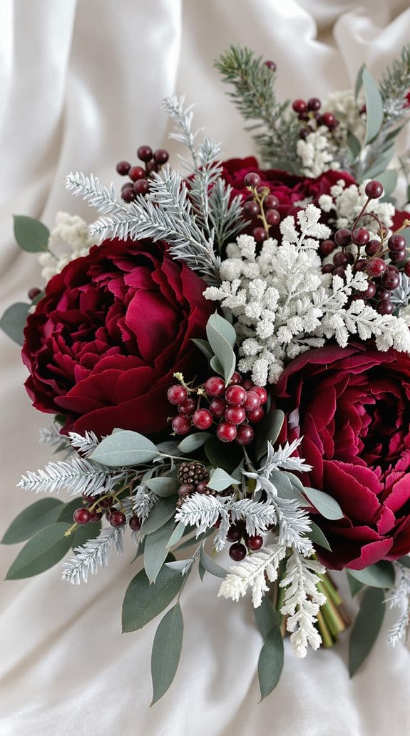 burgundy berry floral arrangements