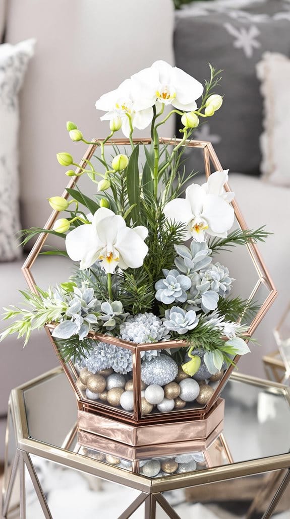 geometric winter centerpiece ideas