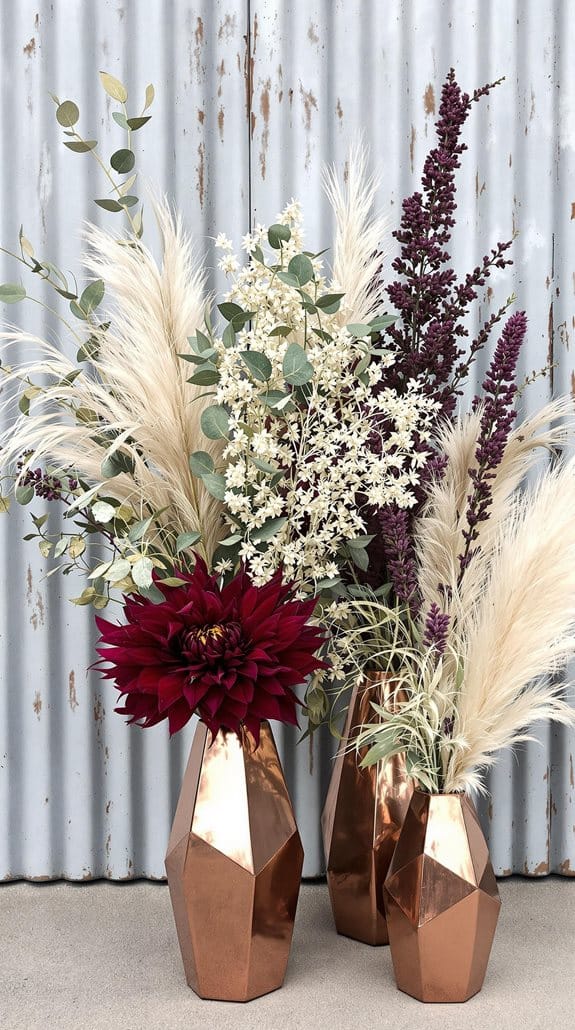 bohemian wedding flower arrangements