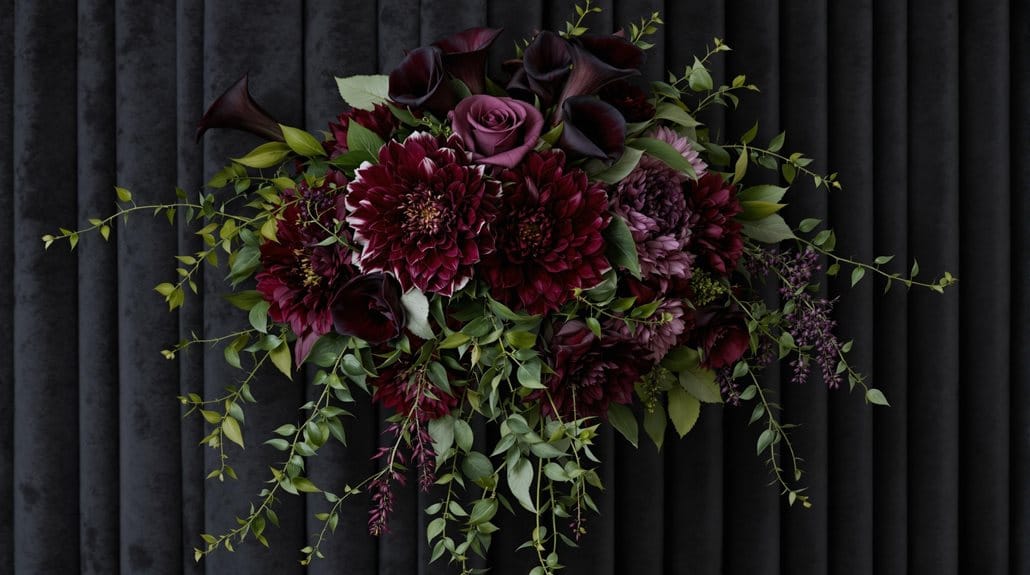 elegant dark floral arrangements