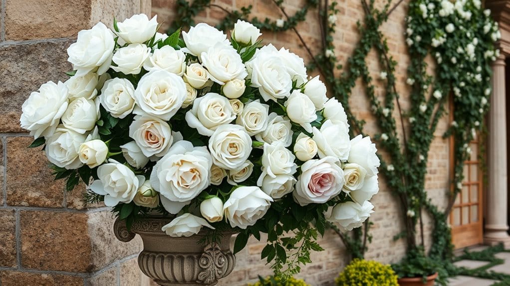 elegant white wedding blooms