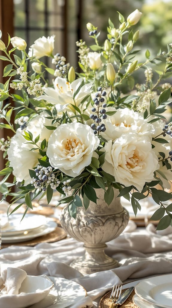 local white bloom centerpieces