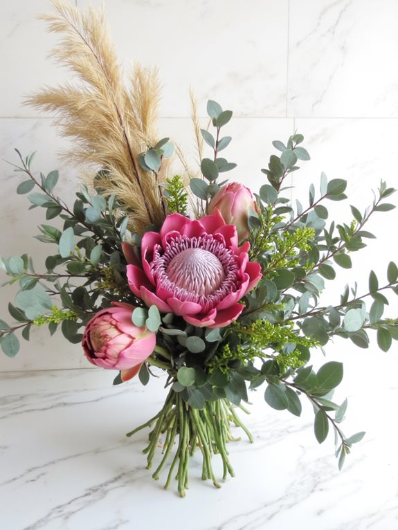 bohemian free form bouquet design