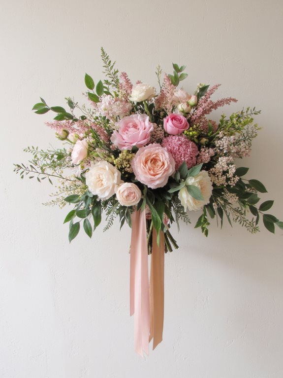 oversized roses with ribbons