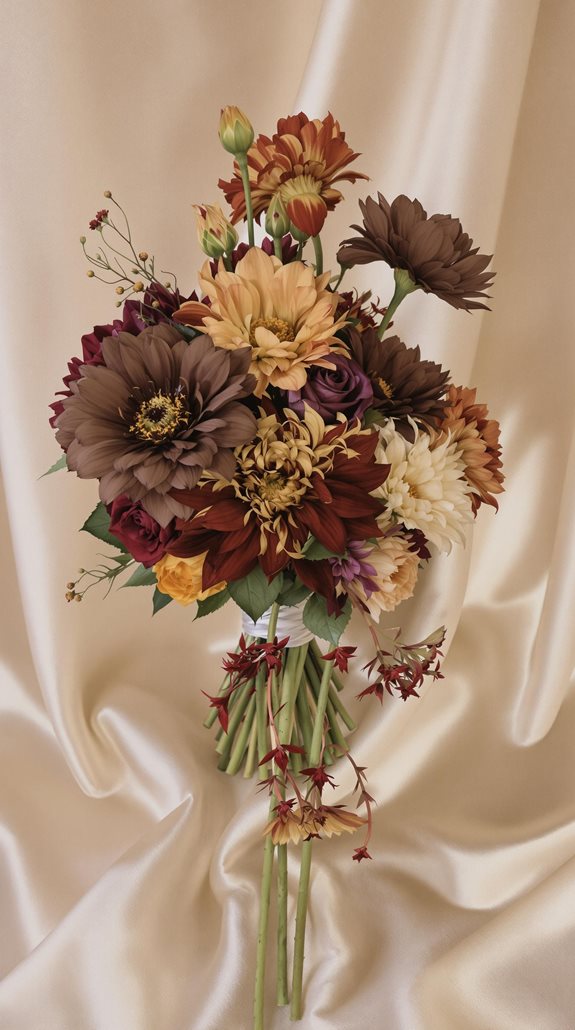 brown wedding blooms trend
