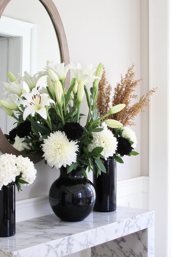 elegant black and white displays
