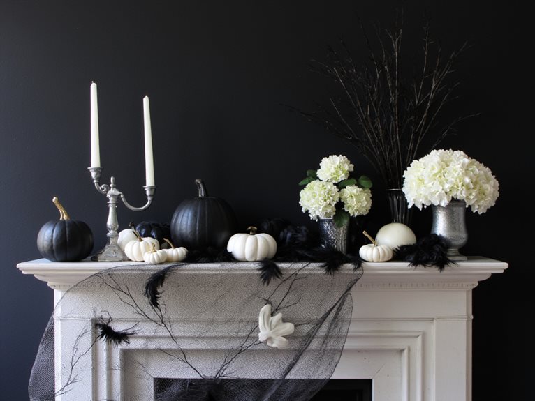 monochrome halloween decoration ideas