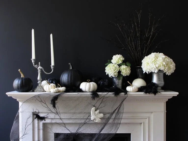 monochrome halloween decoration ideas