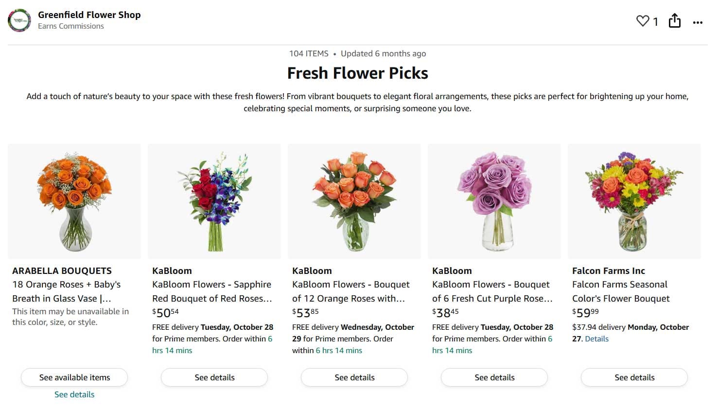 Fresh flower picks and accents
