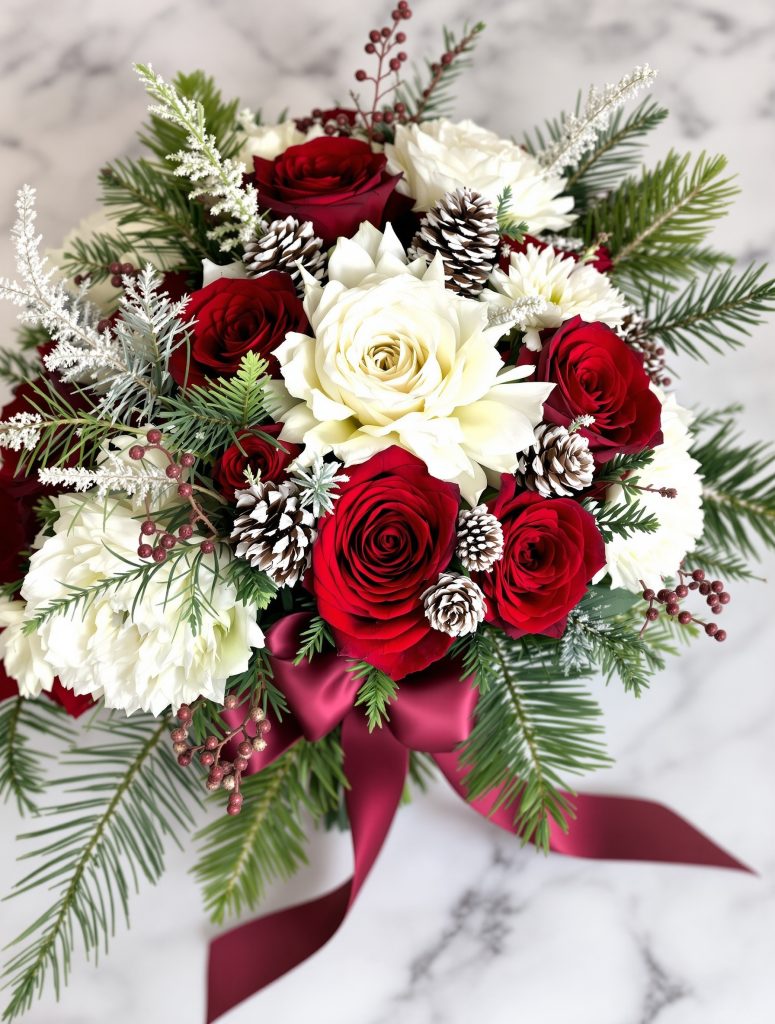 christmas wedding bouquet ideas 0003