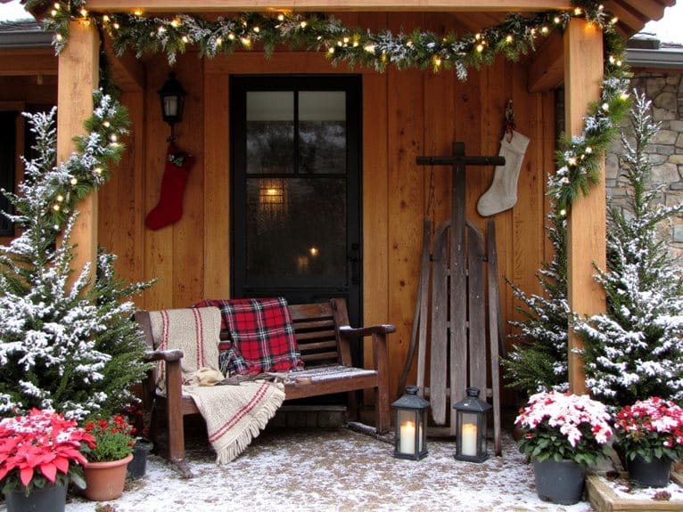 cozy holiday porch decorations