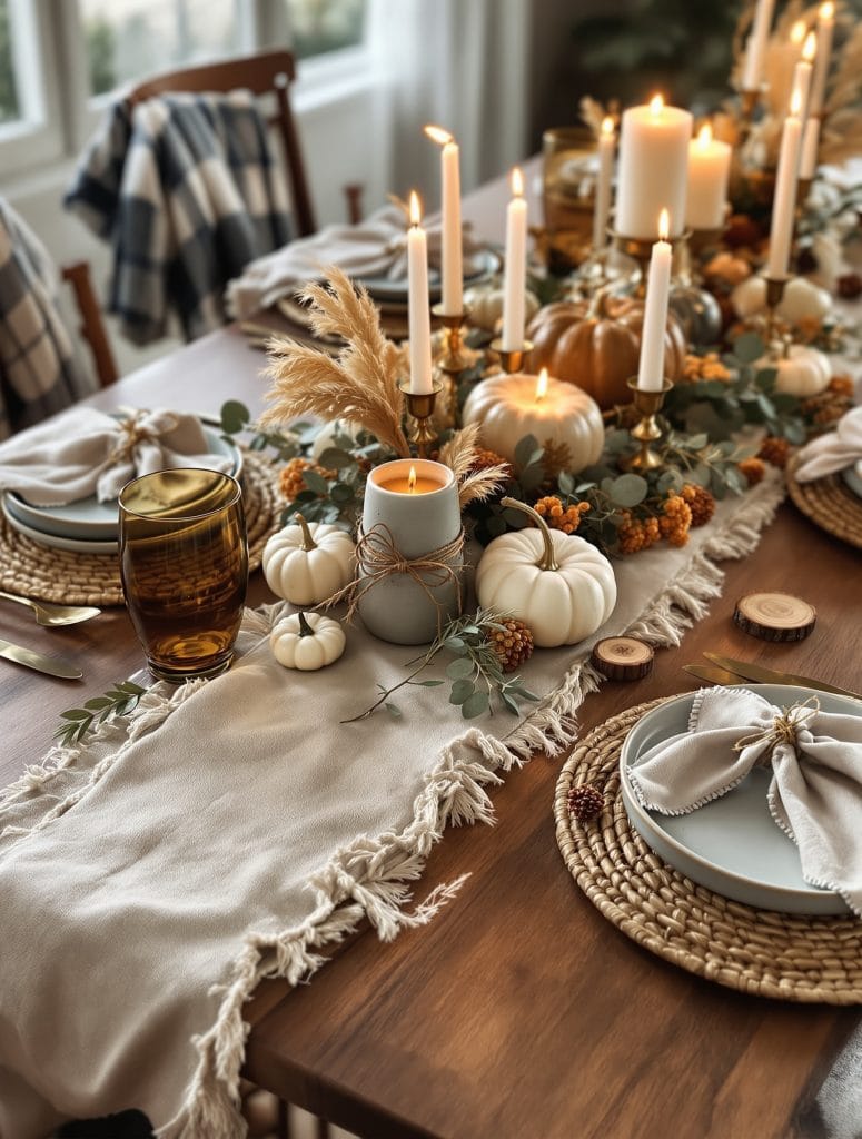 rustic autumn tablescape