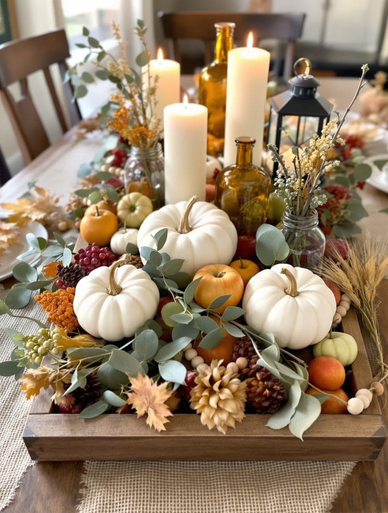 rustic fall table centerpiece
