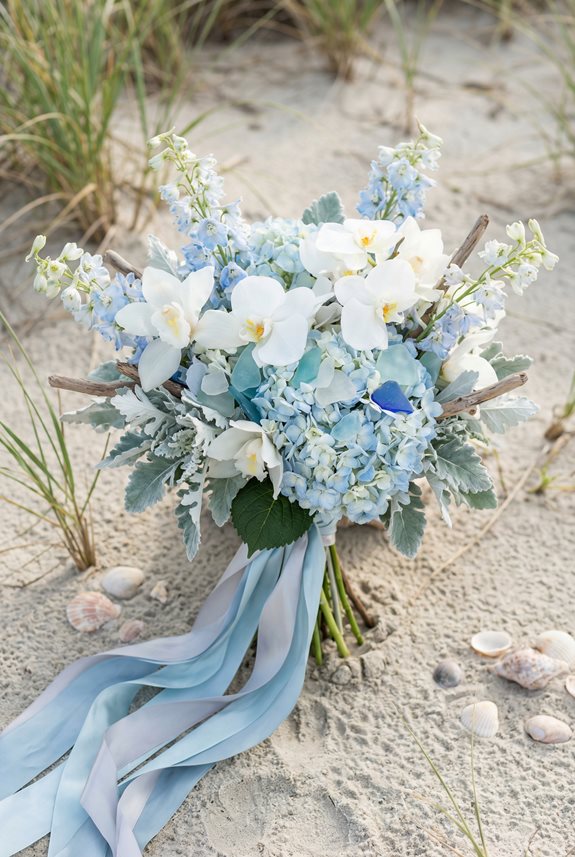 modern beach to ballroom bouquet design