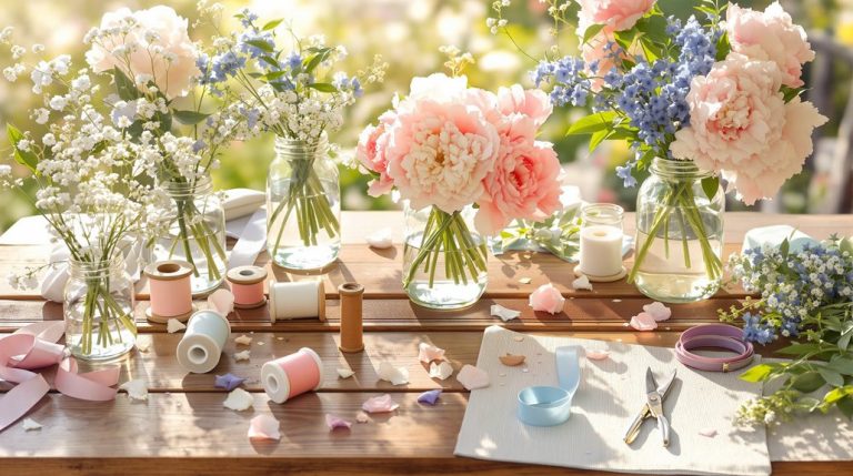 diy floral arrangements gender reveal