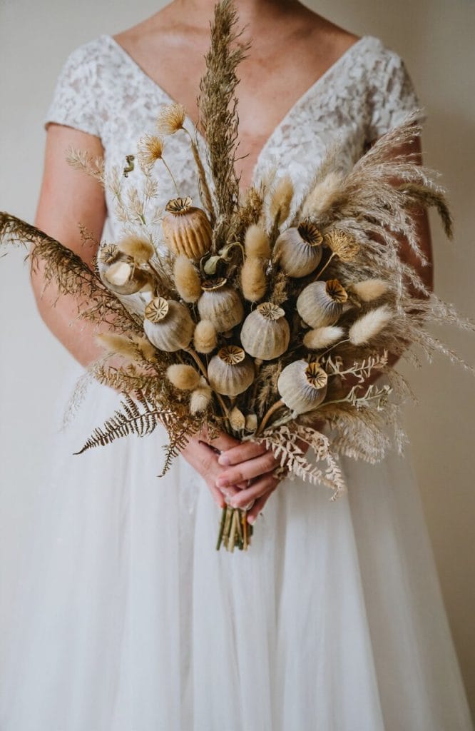 dried grasses seed pod bouquet