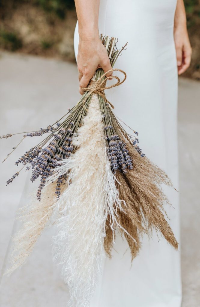 pampas dried lavender bouquet