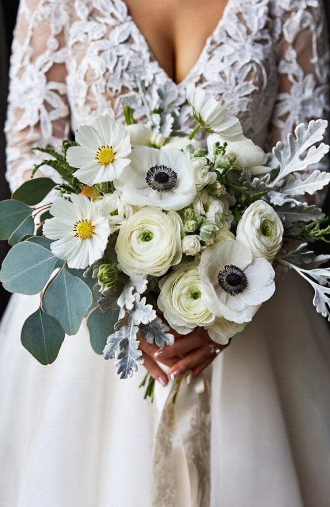 white boho bouquet